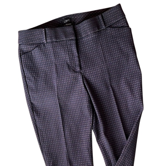 LOFT | NWOT JULIE SKINNY CROPPED ANKLE PANTS TEXTURED STRETCH POCKETS | SIZE 8 - Picture 3 of 12